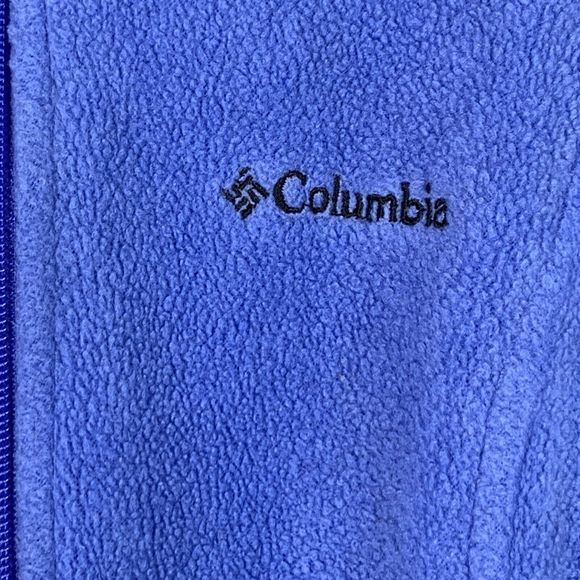 Columbia Fleece Zip Front Jacket Women Size S High Neck Zip Pockets Blue - Picture 3 of 10